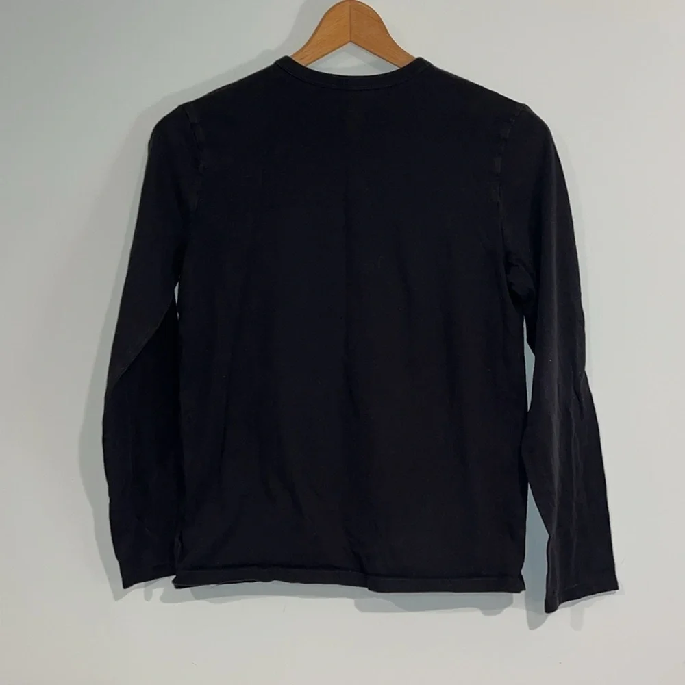 GAP Kids XL Boys 12 Organic Cotton Graphic Tee Long Sleeve Black Unisex